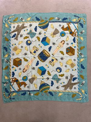 Foulard Vintage Les Copains En Soie 100% - Motif Imprimé Animal, Multicolore, Très Bon état