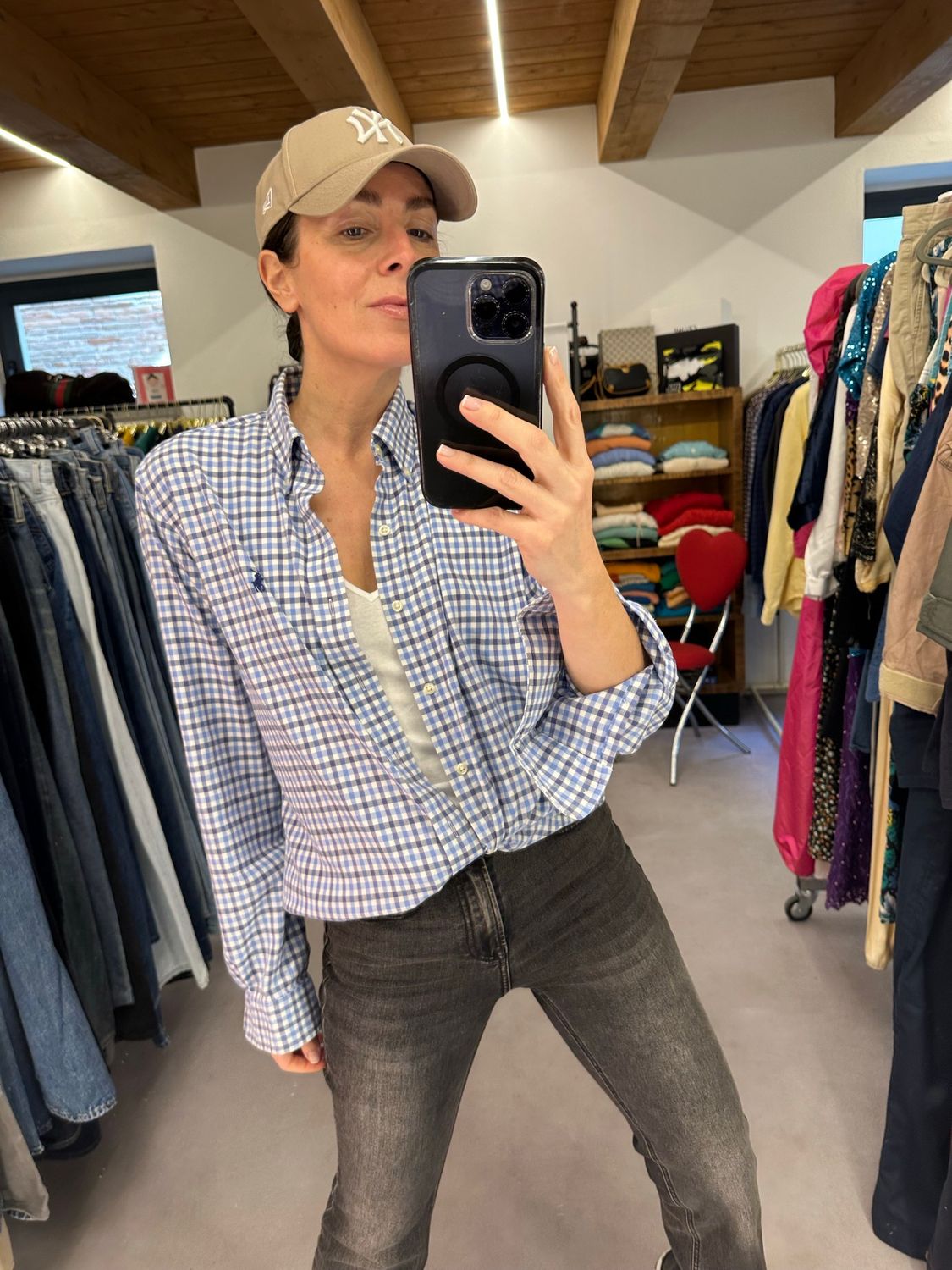 CAMICIA RL VICHY AZZURRO E BLU TG M