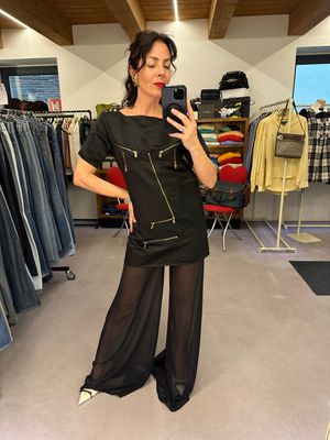 CASACCA CASTELBAJAC SETA NERA E ZIP ORO