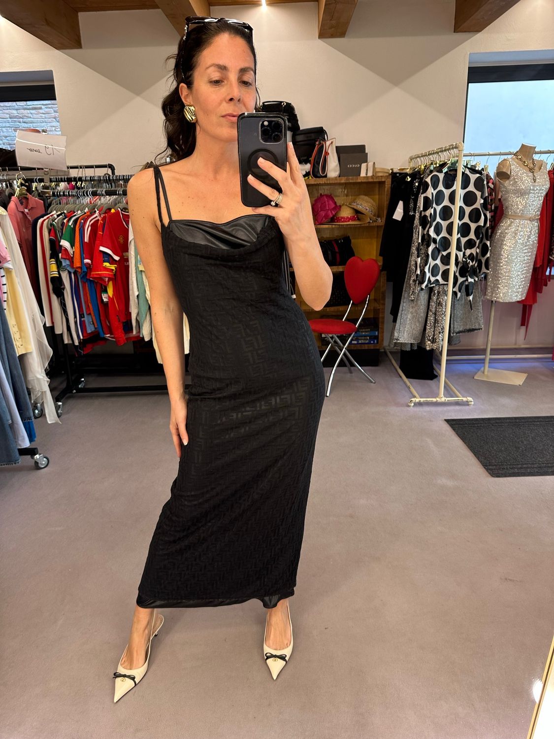 ABITO FENDI VINTAGE MONOGRAM ZUCCA NERO