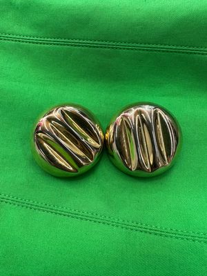 ORECCHINI VINTAGE BOTTONE MAXI ORO LAVORATO CON CLIP