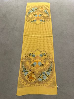 FOULARD DIOR VINTAGE PURA SETA RETTANGOLARE 37x125