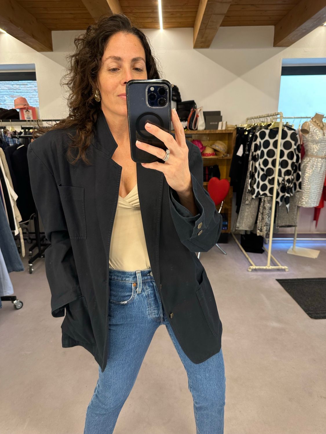 BLAZER OVER GMV TELA DENIM BLU NOTTE