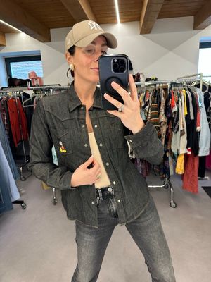 CAMICIA DENIM SCURO VINTAGE MICKEY MOUSE