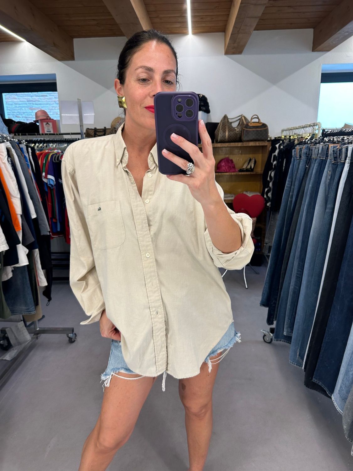 CAMICIA LACOSTE SABBIA