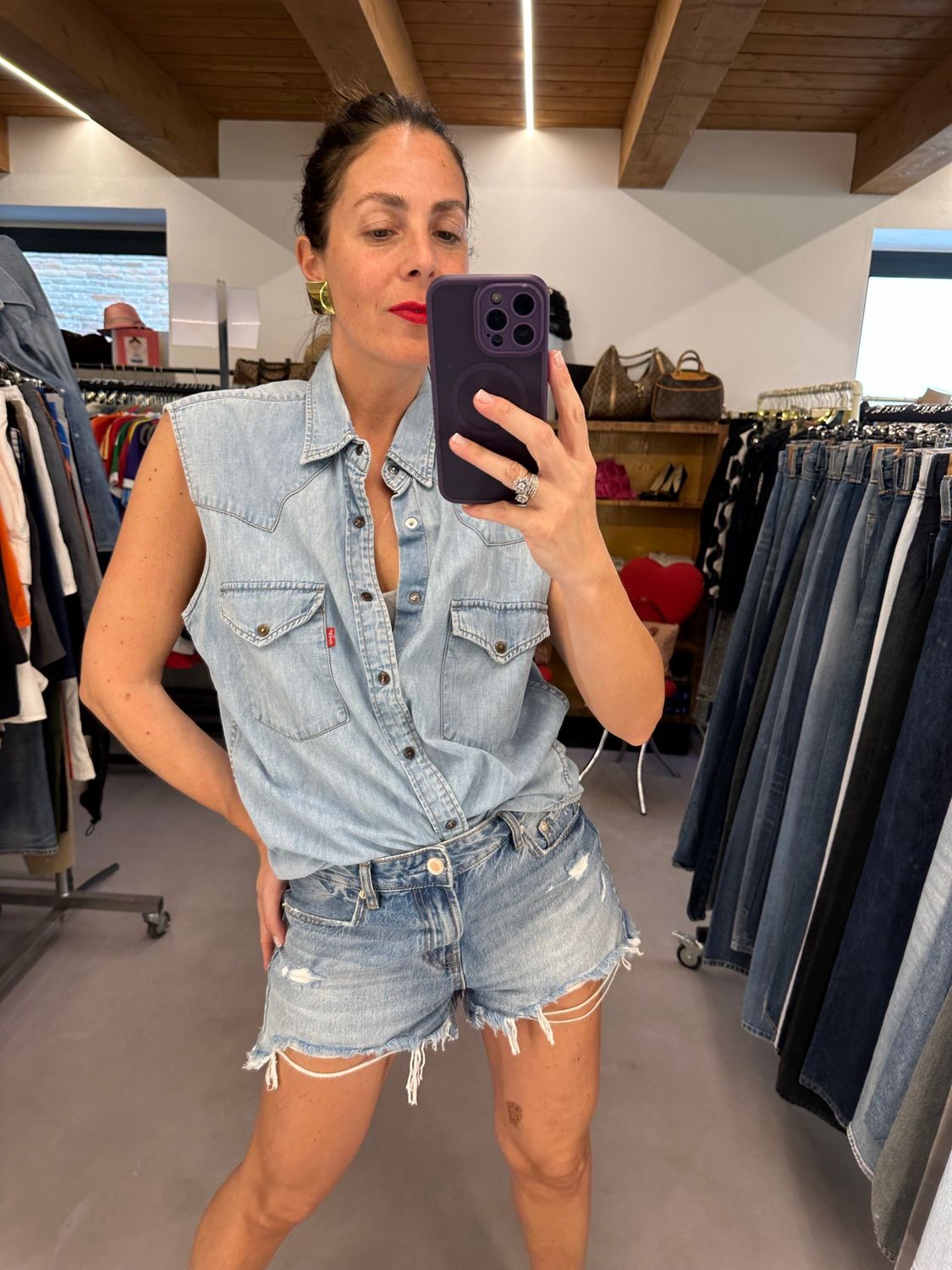 CAMICIA SMANICATA LEVIS DENIM CHIARO 