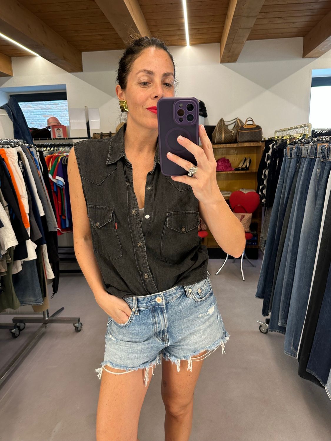CAMICIA LEVIS SMANICATA DENIM NERO TG L