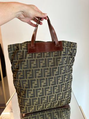 SHOPPER FENDI ZUCCA ORIGAMI MANICI CORTI IN PELLE