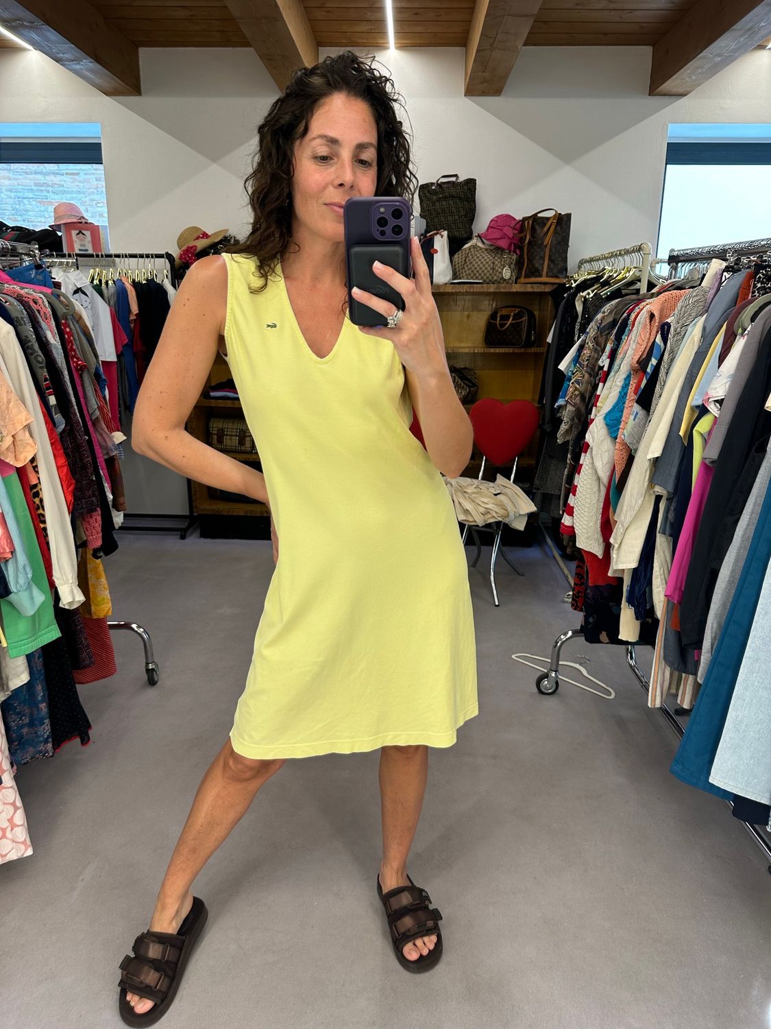 ABITINO LACOSTE GIALLO LIMONE LOGO RICAMATO COTONE PIQUET ELASTICIZZATO 