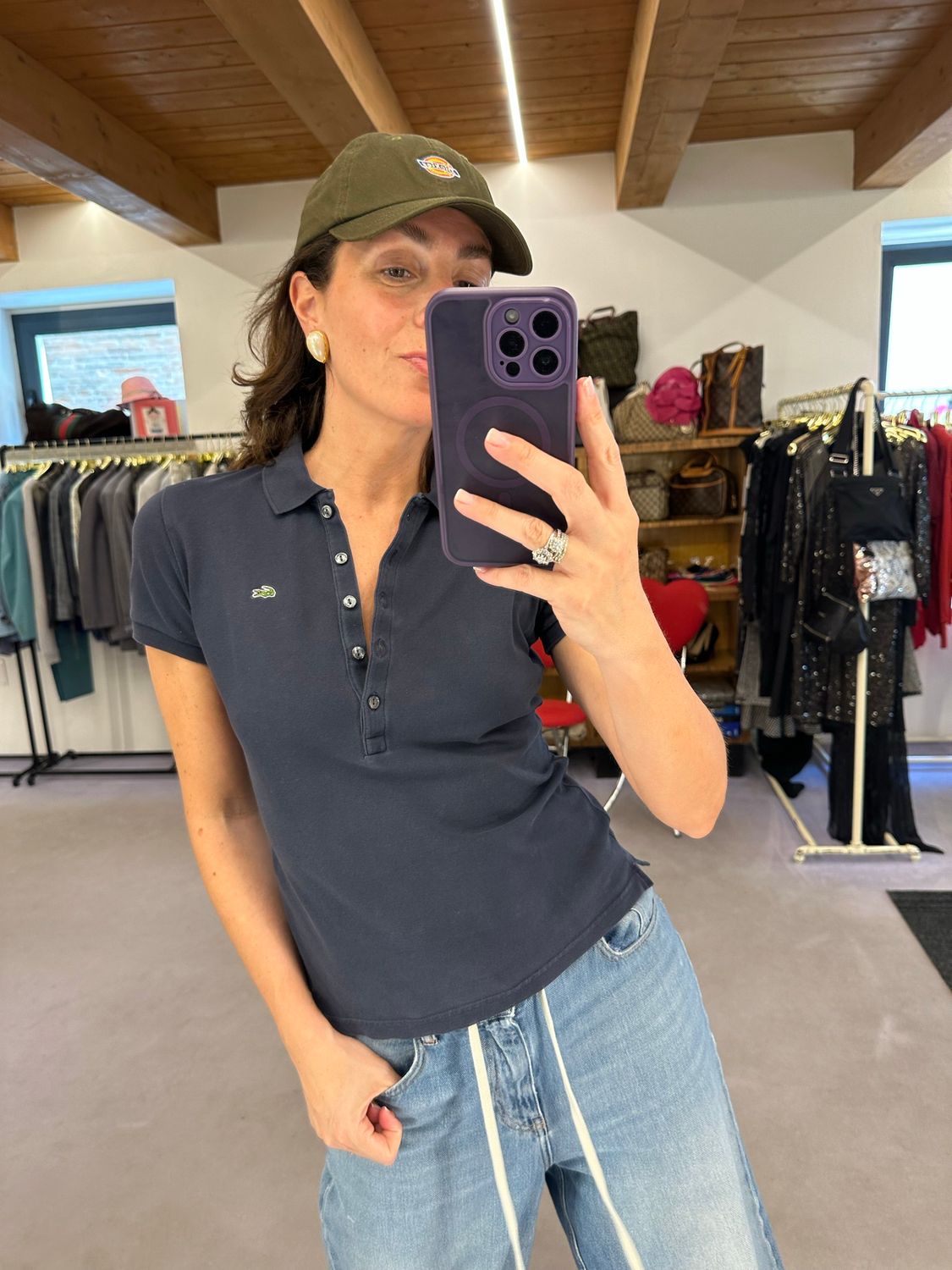 POLO LACOSTE BLU DONNA TG S