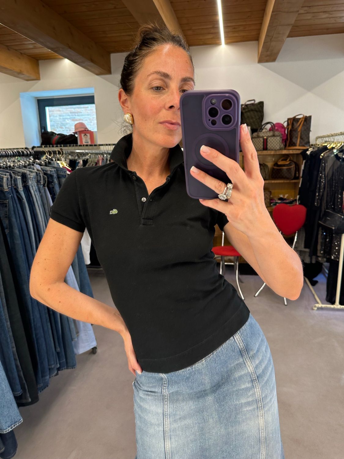 POLO LACOSTE NERA TG S
