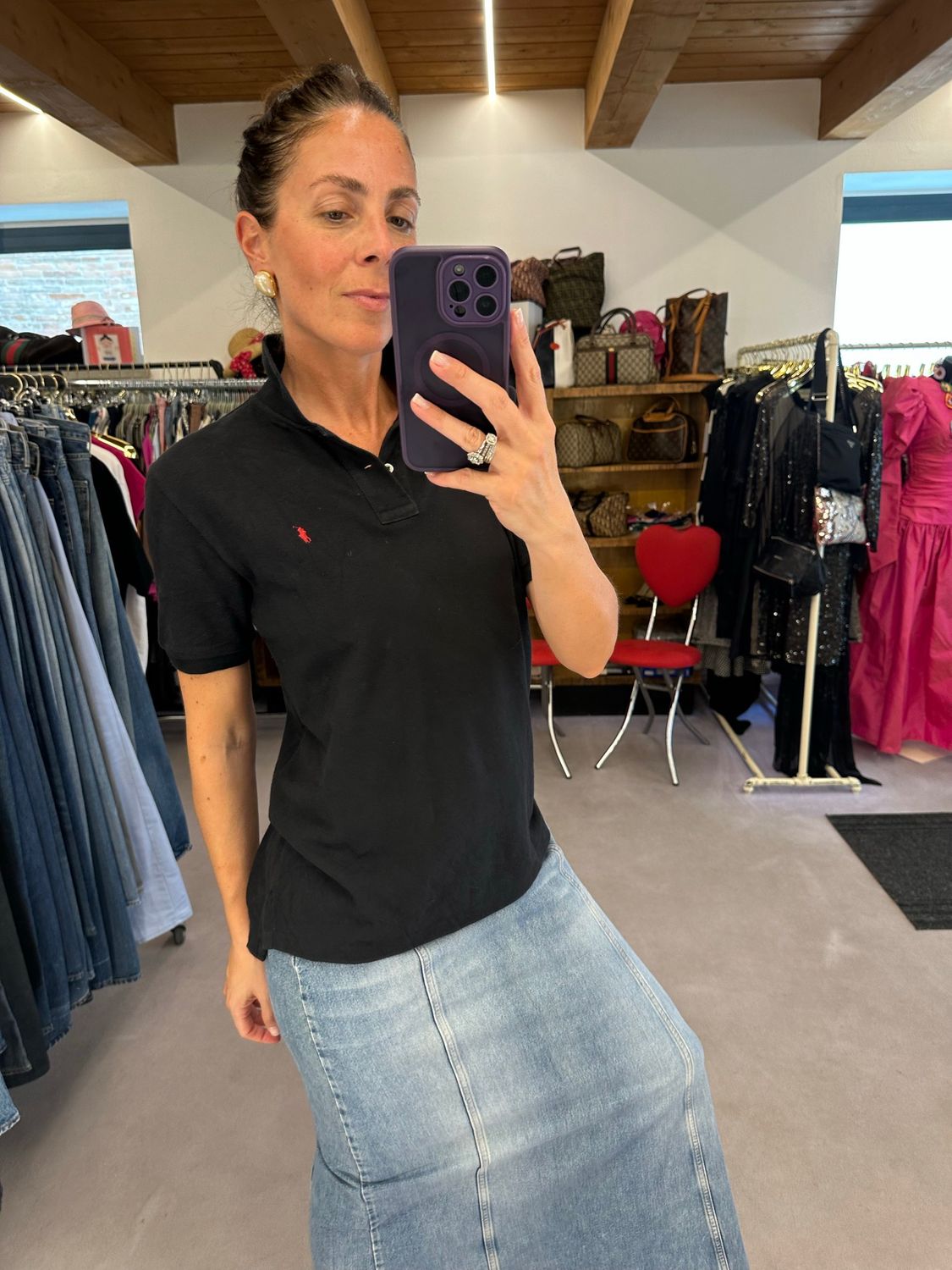 POLO RALPH LAUREN NERA CAVALLINO ROSSO TG M