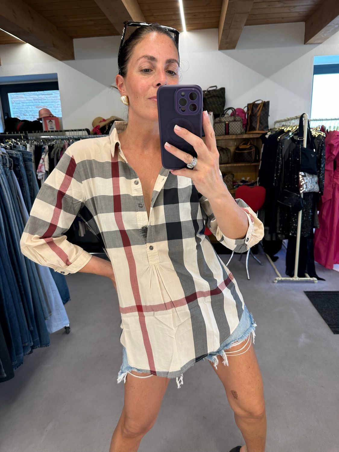 CAMICIA DONNA BURBERRY CHECK MAXI