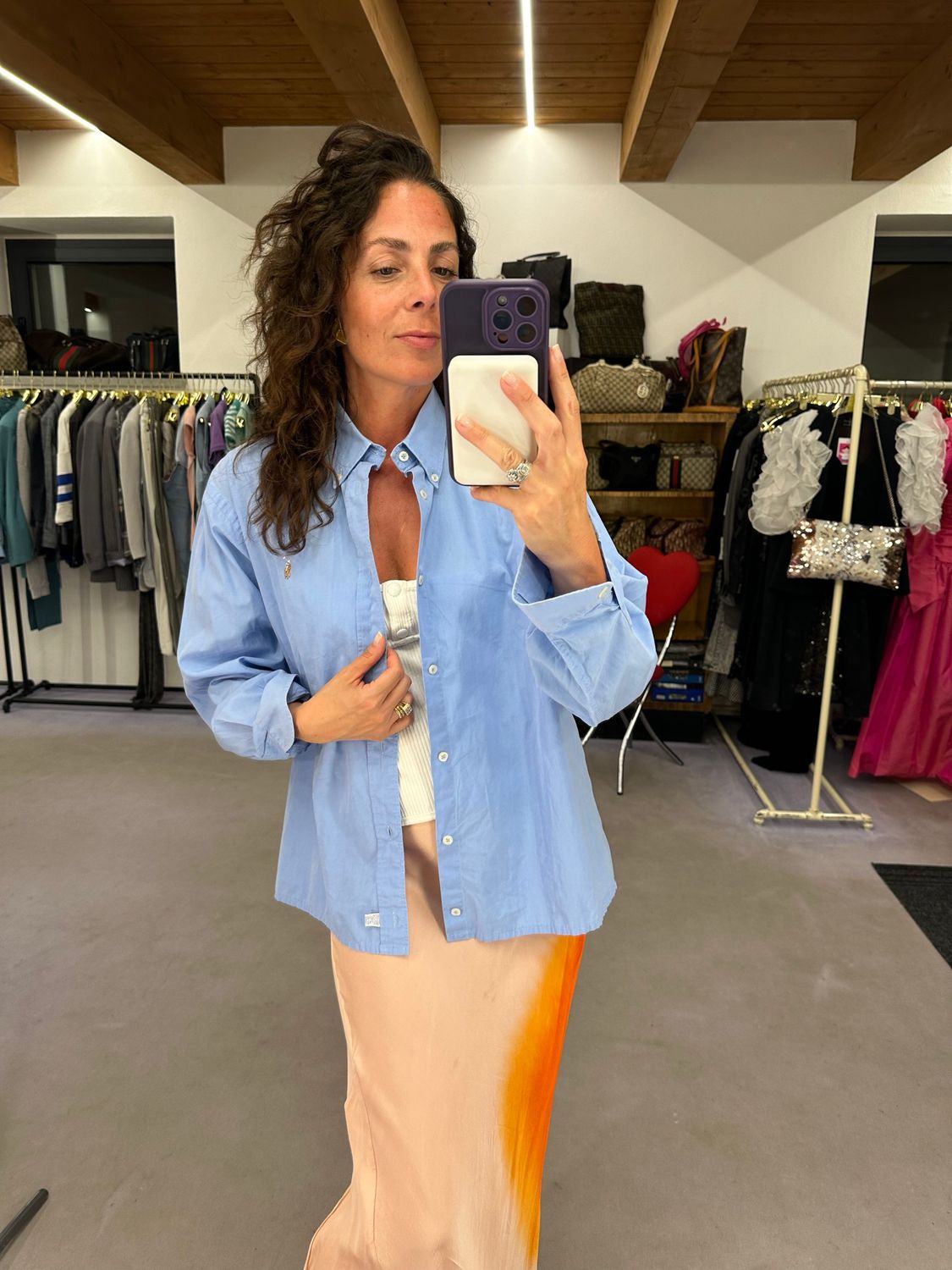 CAMICIA RALPH LAUREN AZZURRA TG M CAVALLINO DETTAGLIATO 
