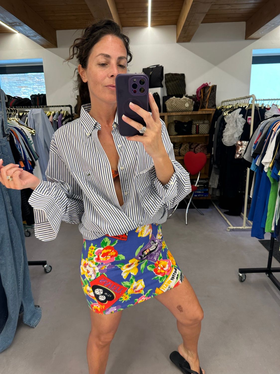 CAMICIA LACOSTE RIGHE BLU E ANTRACITE FONDO BIANCO LOGO RICAMATO TG XL