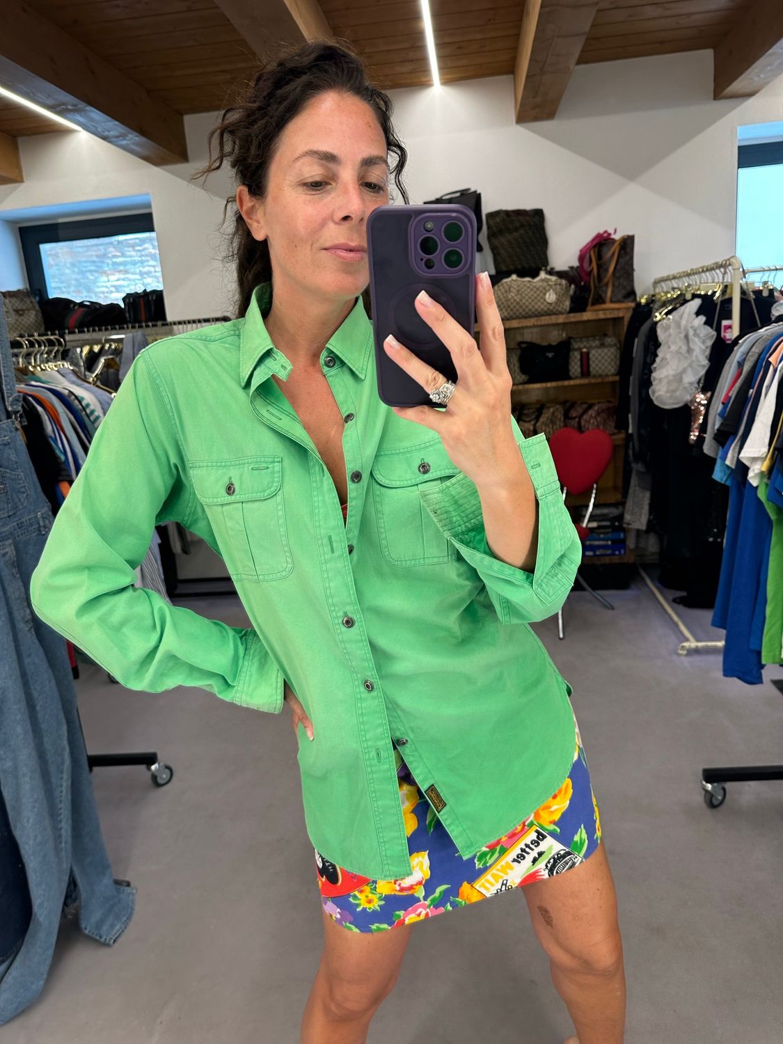 CAMICIA RALPH LAUREN VERDE BRILLANTE TG M UNISEX