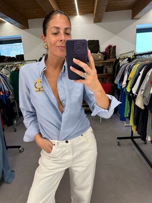 CAMICIA RALPH LAUREN ROYAL AZZURRA TG L SLIM