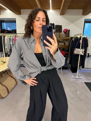 CAMICIA LACOSTE VICHY GRIGIO NERO TG XL