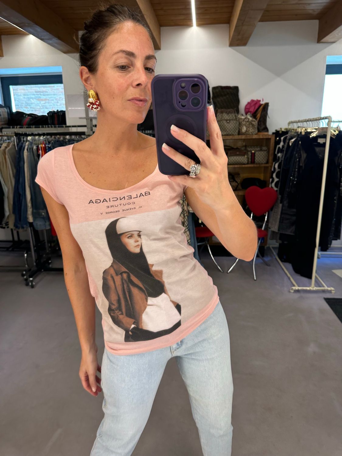 T-SHIRT BALENCIAGA ROSA DA COLLEZIONE 