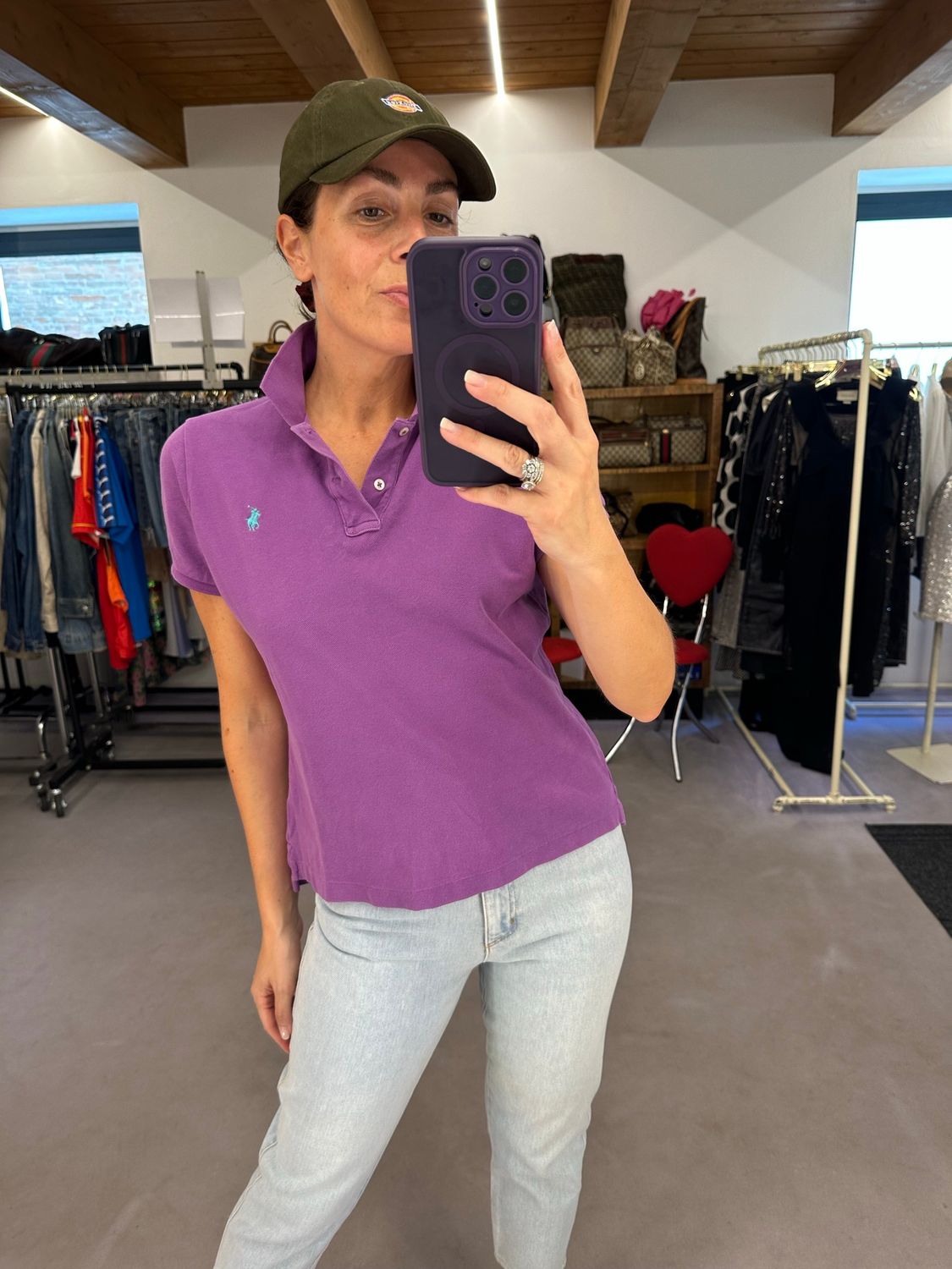 POLO RL VIOLA CAVALLINO ACQUAMARINA TG L DONNA