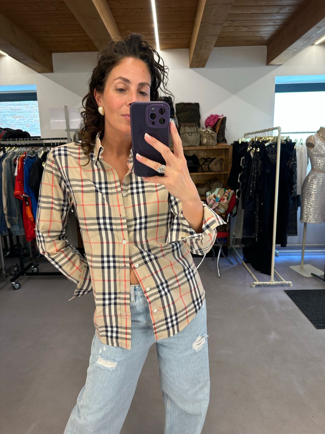 CAMICIA BURBERRY COTONE CHECK TG S UNISEX