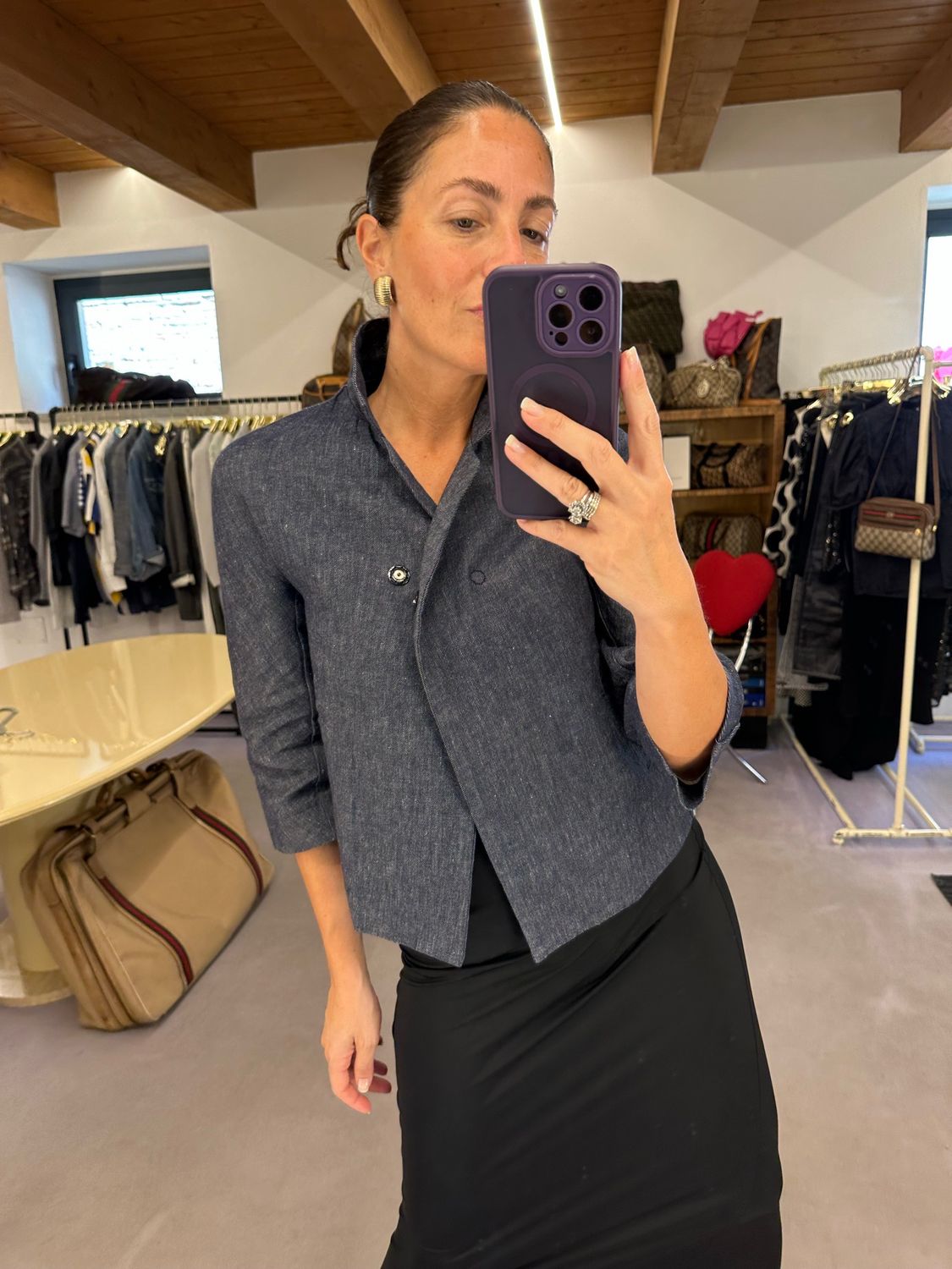 GIACCHINA BOLERINA MASSIMO REBECCHI DENIM SCURO TG 40