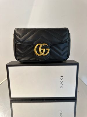 MINI MARMONT GUCCI PELLE NERA HARDWARE ORO