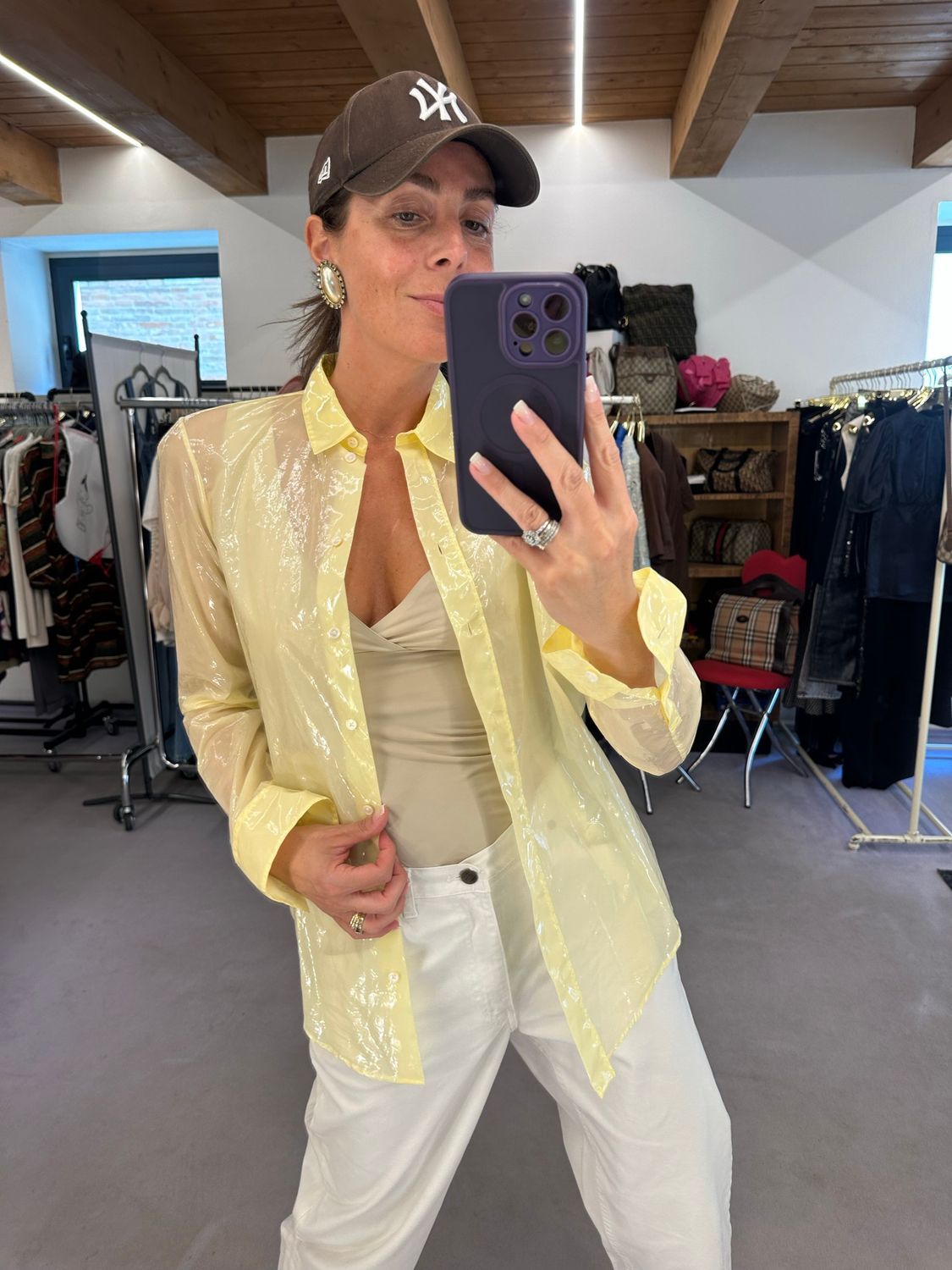 CAMICIA JIL SANDER POLIURETANO GIALLO PASTELLO