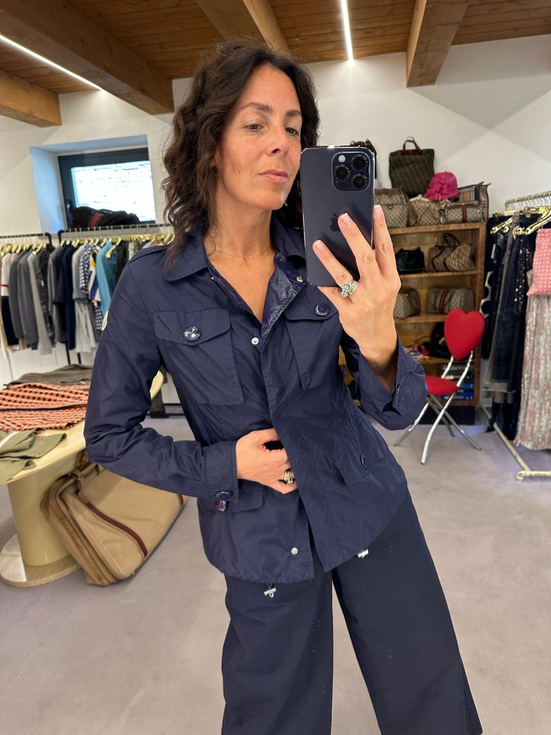 GIACCHINO IMPERMEABILE MONCLER DONNA BLU