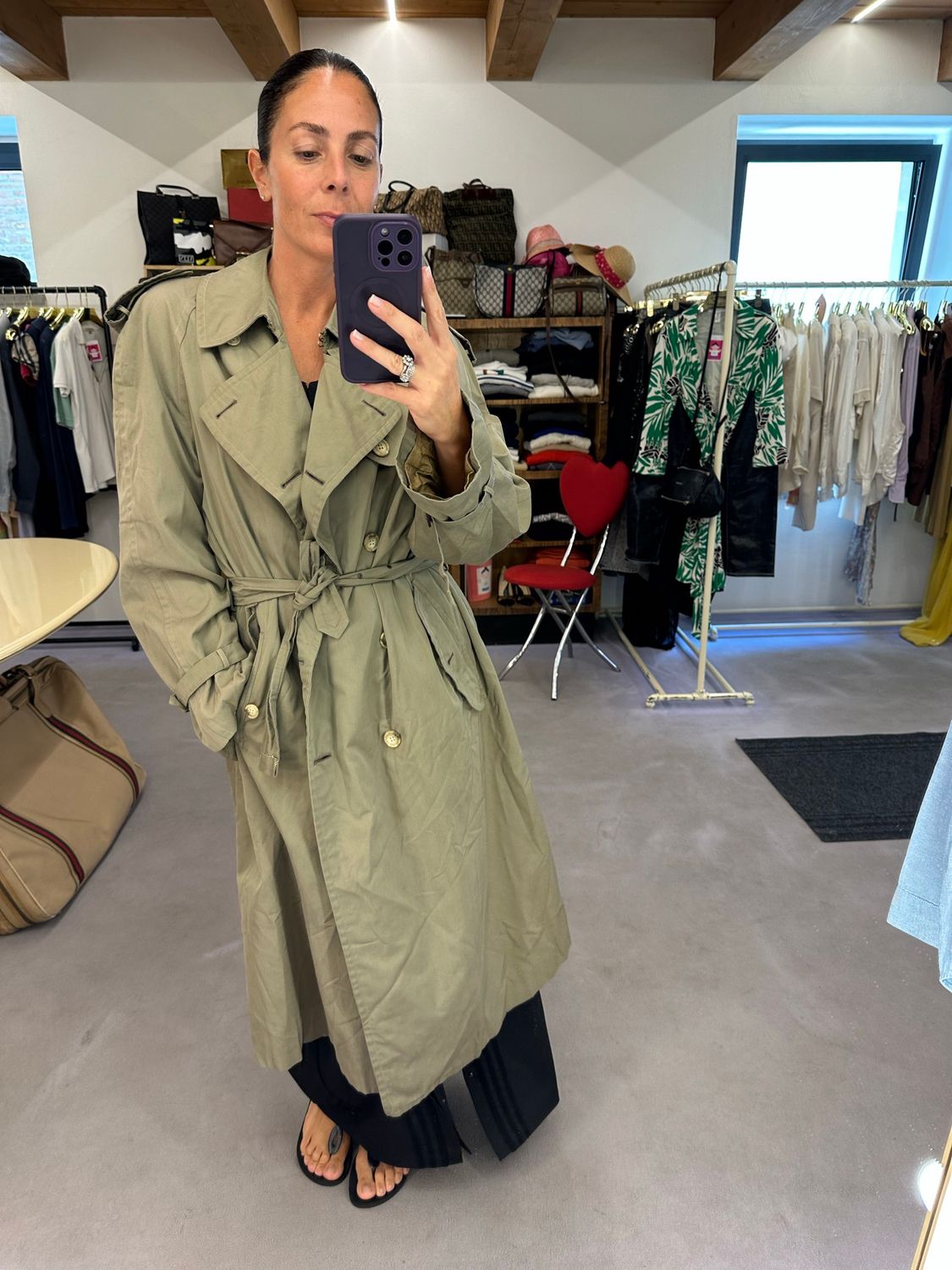 TRENCH BURBERRY KAKI DOPPIOPETTO CON CINTA 