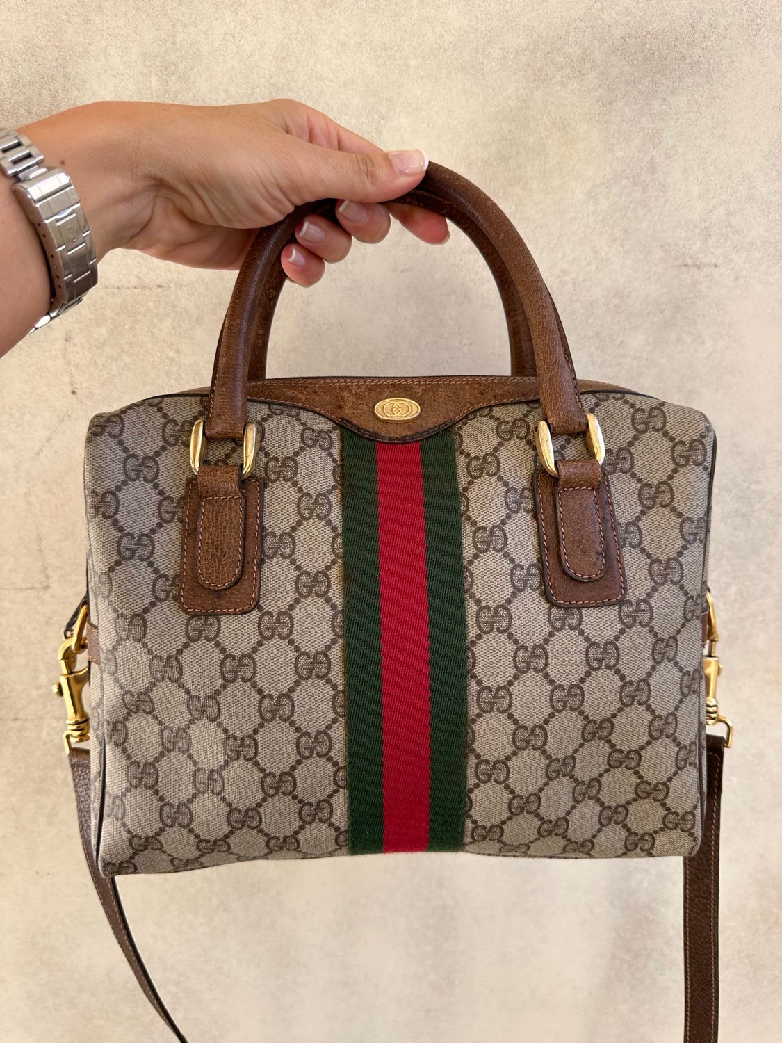 BAULETTO SQUADRATO GUCCI VINTAGE OPHIDIA CON TRACOLLA