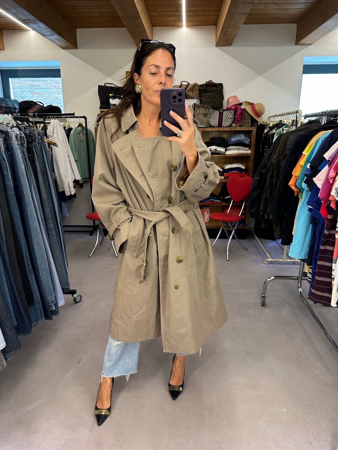 TRENCH BURBERRY KAKI UNISEX FULL OPTIONAL