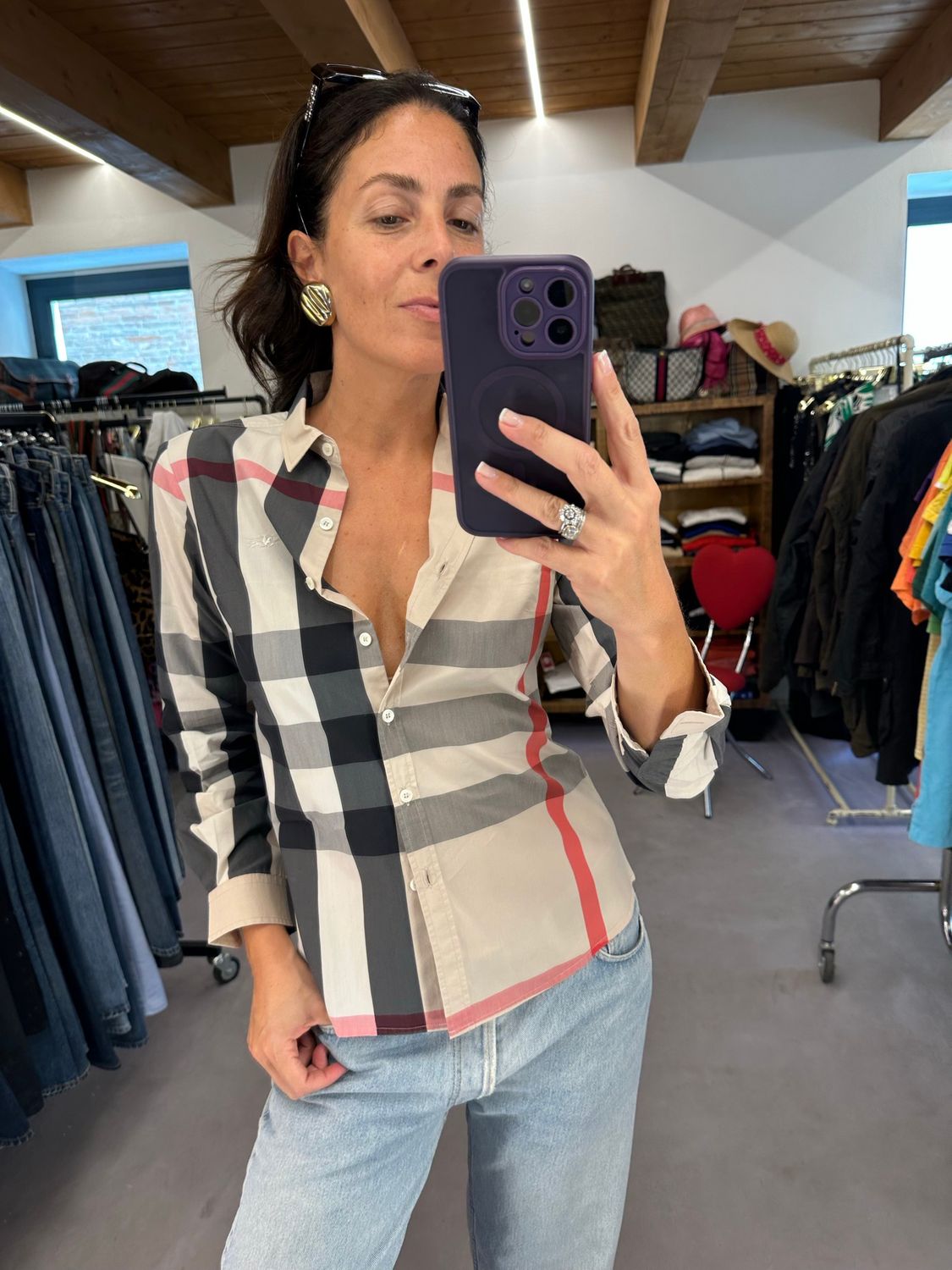 CAMICIA BURBERRY DONNA CHECK MAXI 