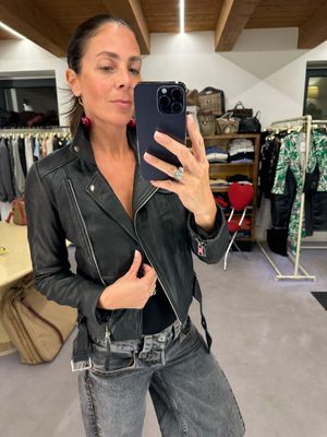 CHIODO VINTAGE DONNA PELLE NERA TG 40 CINTA IN VITA