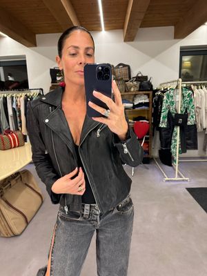 CHIODO VINTAGE DONNA VERA PELLE NERO TG 42