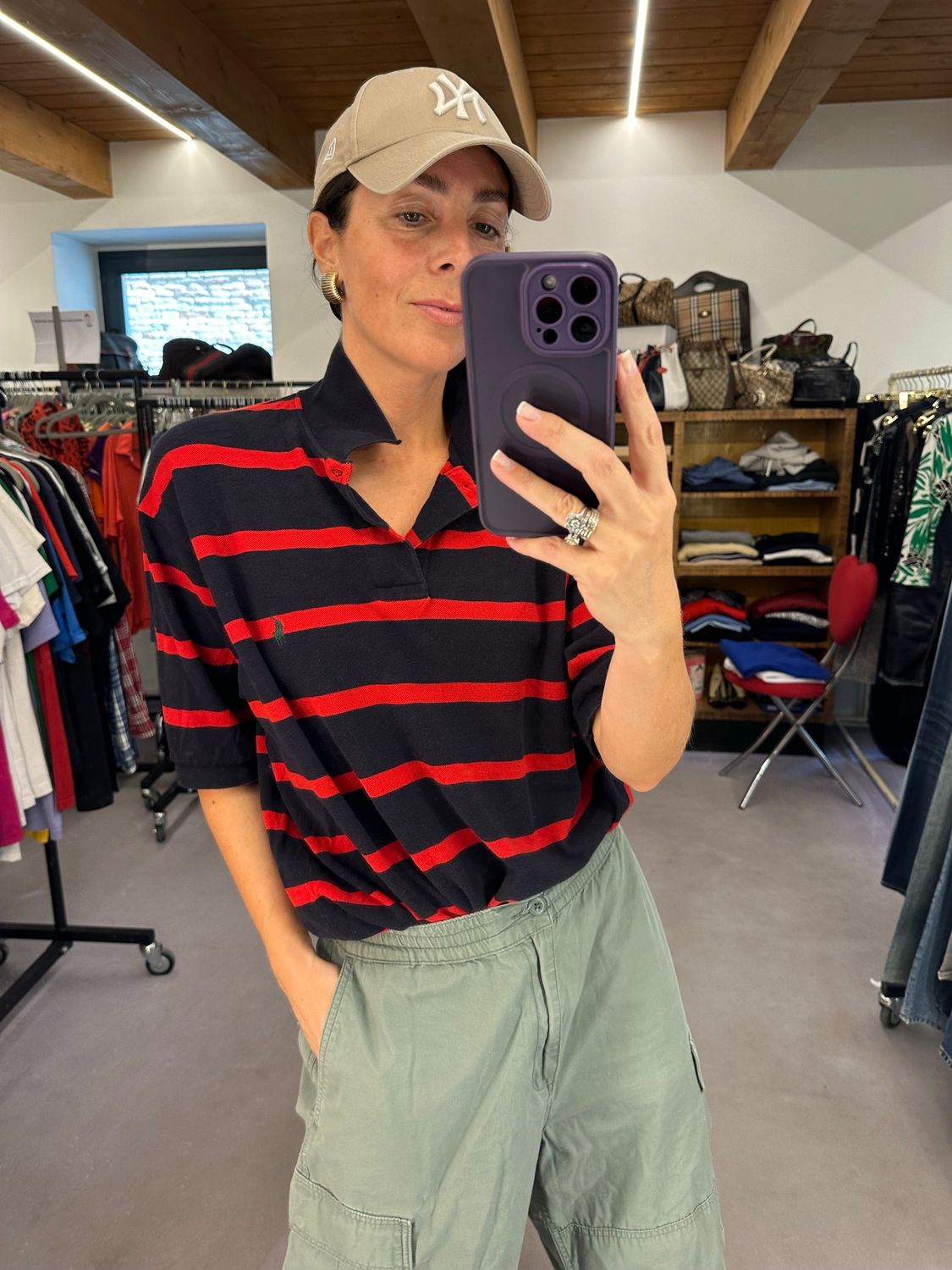 POLO RALPH LAUREN RIGHE BLU ROSSE CAVALLINO VERDE TG XL UNISEX