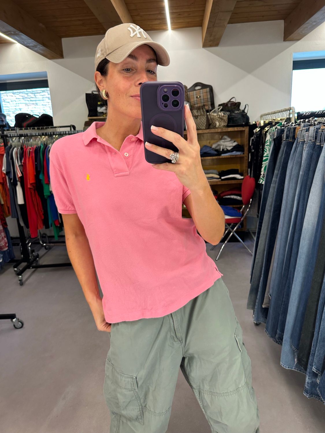 POLO RALPH LAUREN ROSA CANDY CAVALLINO GIALLO TG M DONNA