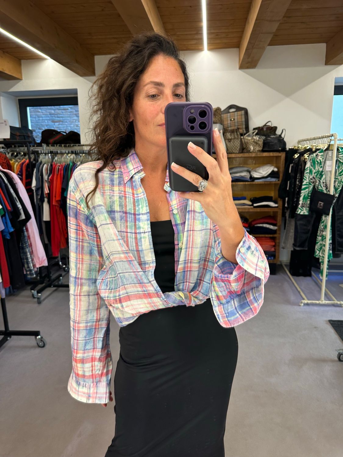 CAMICIA RALPH LAUREN LINO SCOZZESE EFFETTO VISSUTO