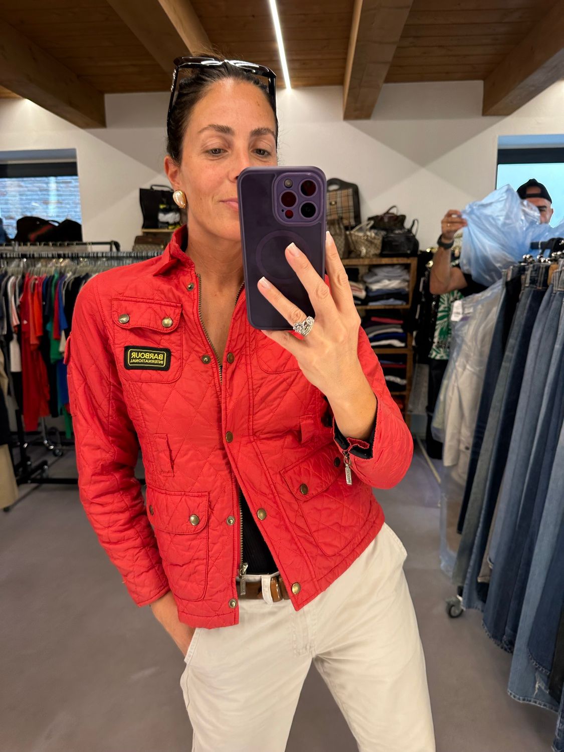 TRAPUNTINO BARBOUR ROSSO
