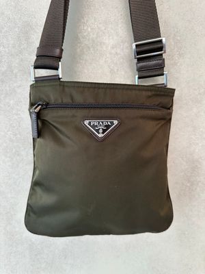 TRACOLLA PIATTA PRADA NYLON VERDE MILITARE 