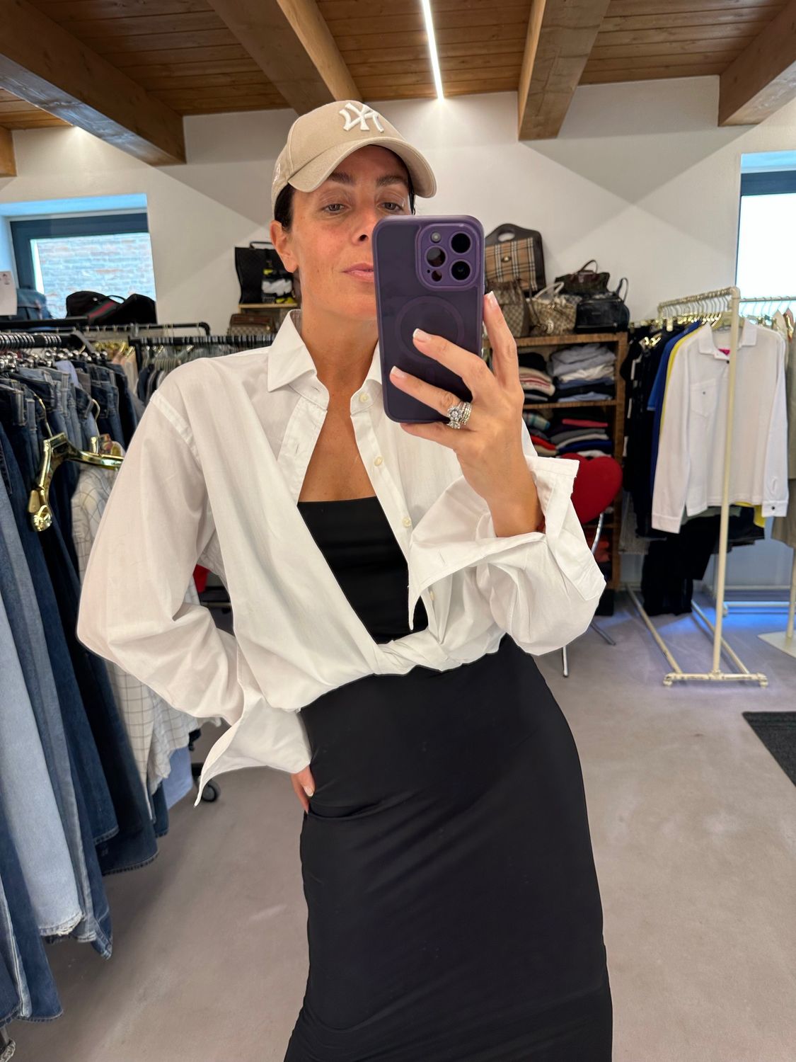 CAMICIA RALPH LAUREN BIANCA CAVALLINO RICAMATO SUL FONDO POLSINI GEMELLO TG L