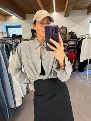 CAMICIA LACOSTE GRIGIA MELANGE TG L UNISEX