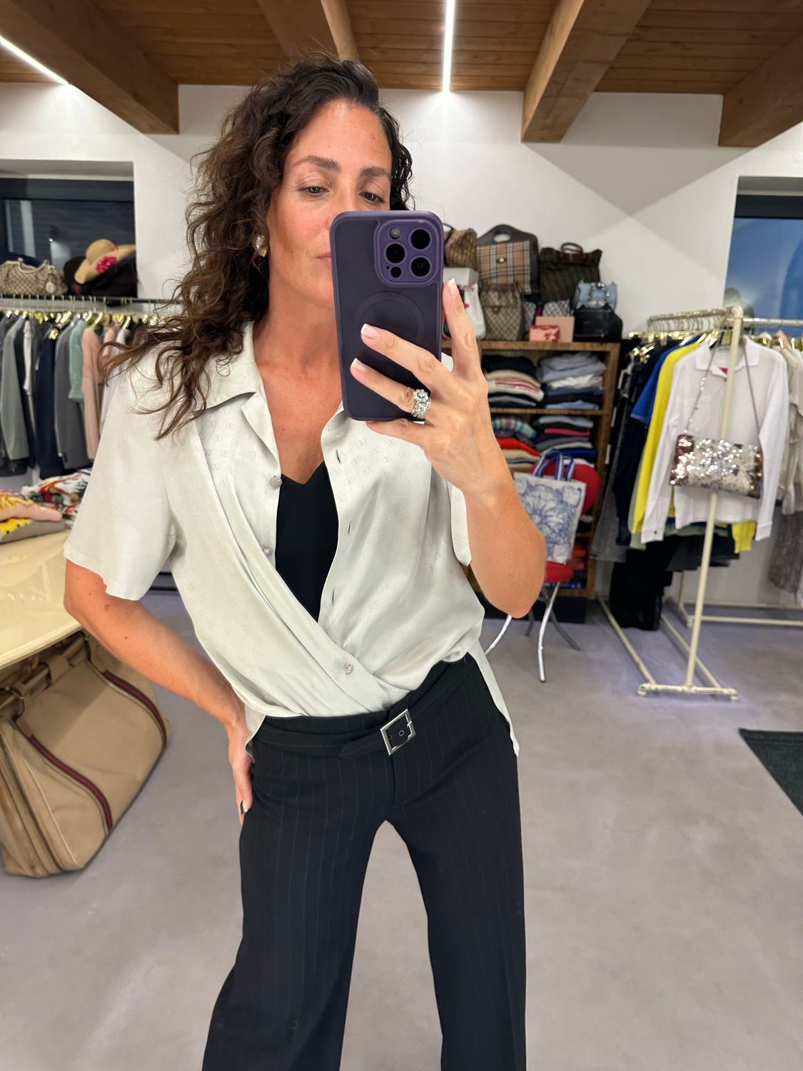 CAMICIA PURA SETA VALENTINO VINTAGE PURA SETA MONOGRAM
