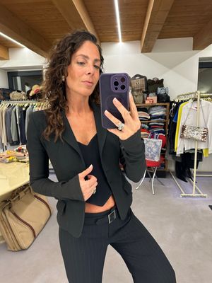 GIACCA PATRIZIA PEPE ACETATO NERO ELASTICIZZATO MANICHE A GUANTO