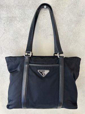 SHOPPER PRADA NYLON NERO E SAFFIANO