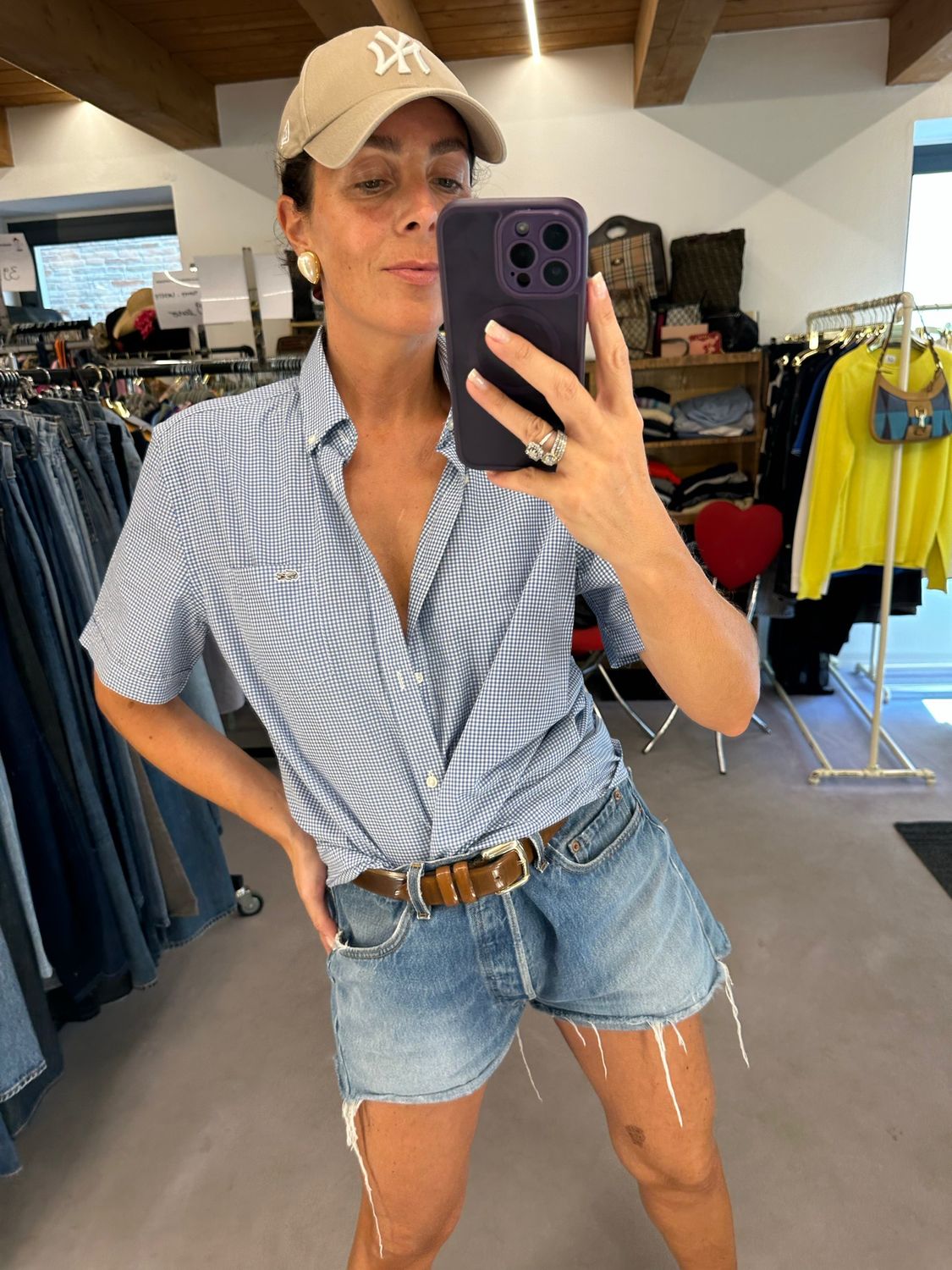 CAMICIA LACOSTE VICHY AZZURRO 