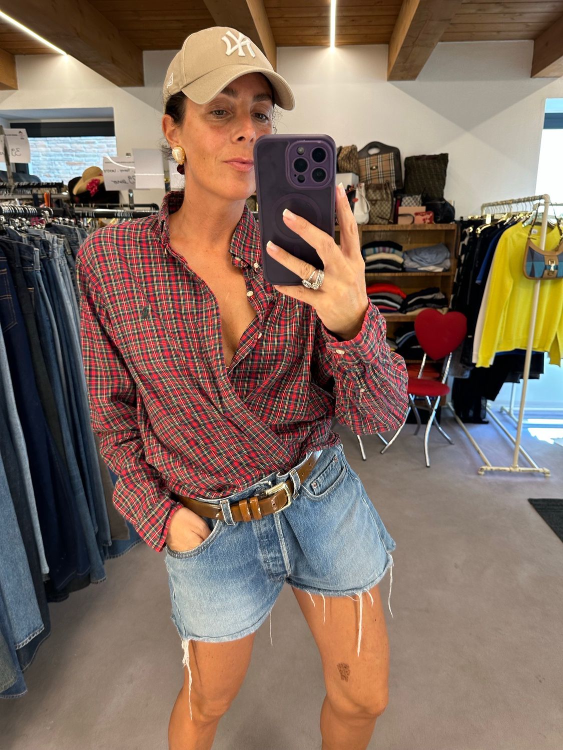 CAMICIA RALPH LAUREN SCOZZESE ROSSO MINI