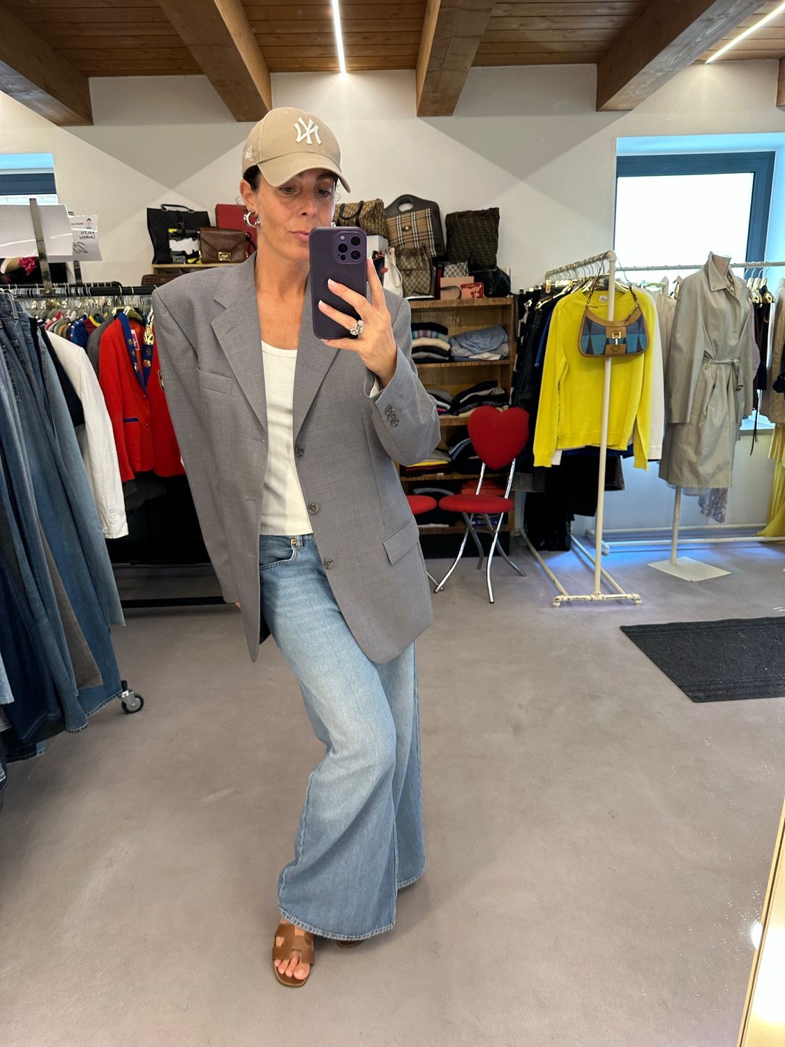 BLAZER SARTORIALE GRIGIO PERLA FRESCO DI LANA TG 50 UNISEX