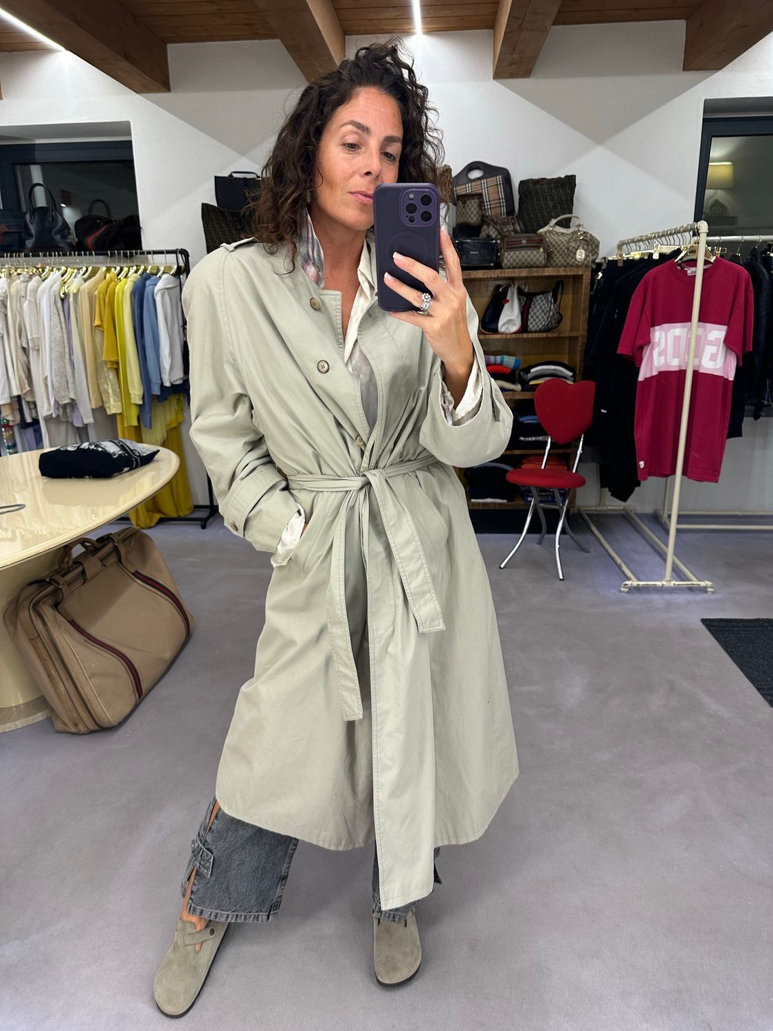 TRENCH SARTORIALE VINTAGE GREIGE