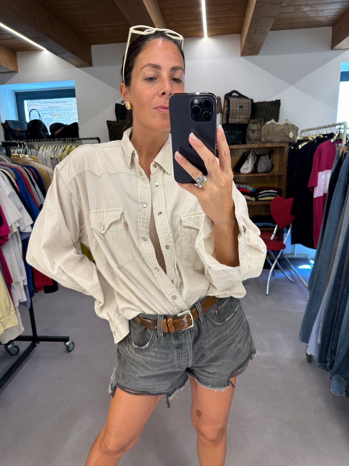 CAMICIA LEVIS VELLUTO MILLERIGHE PANNA TG L UNISEX